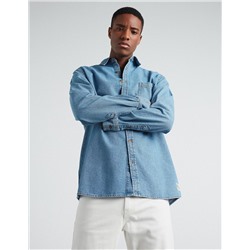 Pocket Denim Shirt, Men, Blue