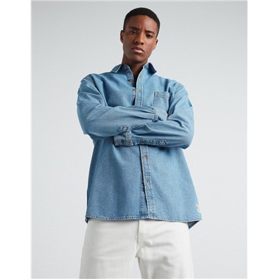 Pocket Denim Shirt, Men, Blue
