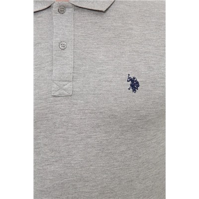 Erkek Gri Melanj Basic Polo Yaka Tişört