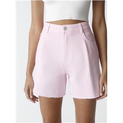 DENIM BERMUDA SHORTS WITH DARTS