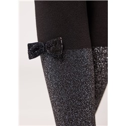 Strumpfhose im Overknee-Stil mit Glitzer und Schleife für Mädchen
