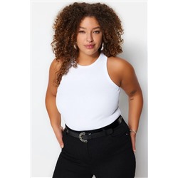 Beyaz Halter Yaka Basic Örme Atlet TBBSS23CV00001