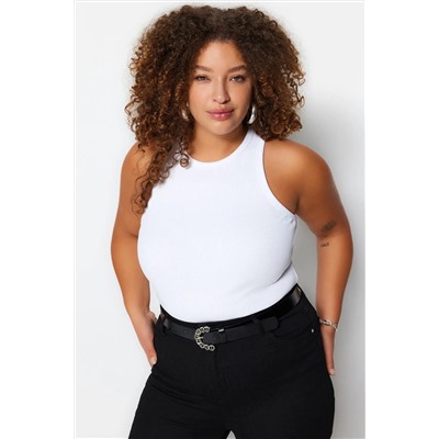 Beyaz Halter Yaka Basic Örme Atlet TBBSS23CV00001