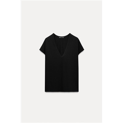 LINEN AND COTTON BLEND T-SHIRT