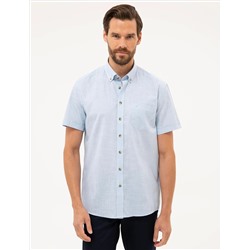 Açık Mavi Regular Fit Kısa Kollu Gömlek