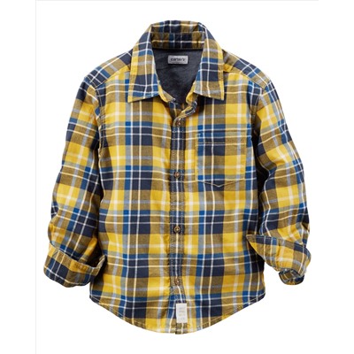 Plaid Button-Front Shirt