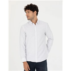 Beyaz Slim Fit Uzun Kollu Gömlek