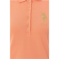 Kadın Somon Basic Polo Yaka Tişört