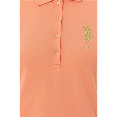 Kadın Somon Basic Polo Yaka Tişört