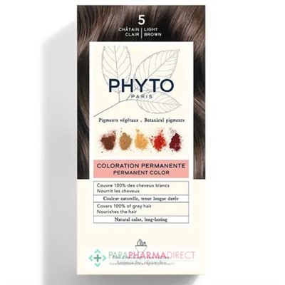 Phyto Coloration Permanente - Pigments Végétaux - 5 Châtain Clair
