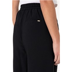 Kadın Siyah Loose Relax Fit Kanvas Pantolon