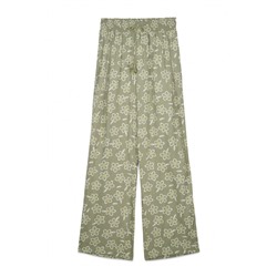 Pantalón largo viscosa flores kaki