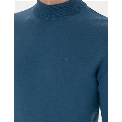 Kobalt Mavi Slim Fit Basic Kazak