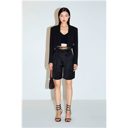 Bermudas de tiro alto Negro