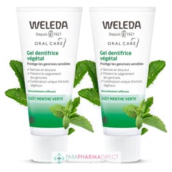 Weleda Gel Dentifrice Végétal - Protège les Gencives Sensibles - Goût Menthe Verte 2x75mlLot  × 2