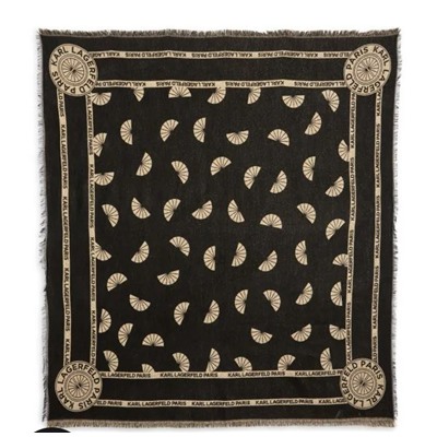 Karl Lagerfeld Paris Fan Print Logo Scarf