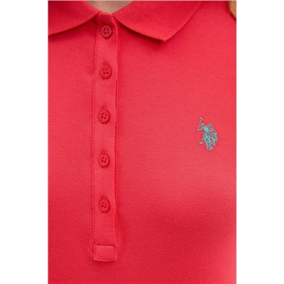 Kadın Kırmızı Basic Polo Yaka Tişört