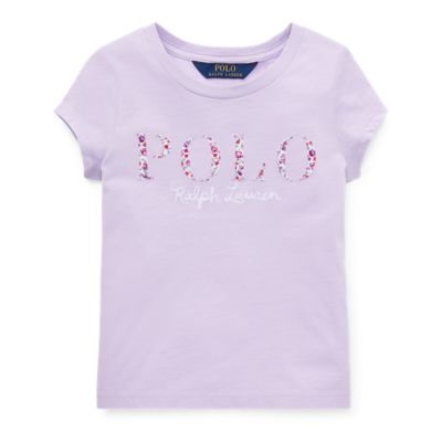 GIRLS 2-6X Floral Polo Jersey T-Shirt