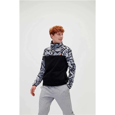 Bad Bear Erkek Polar Half Zip B-1 Erkek Polar Sweatshirt 21.02.21.2023 Syh-1SIYAH