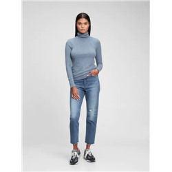 Ribbed Turtleneck T-Shirt