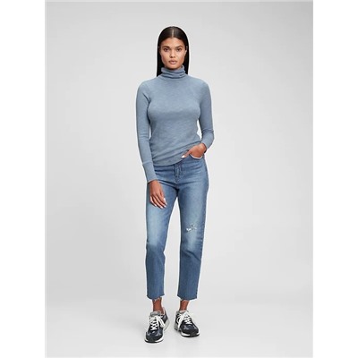 Ribbed Turtleneck T-Shirt