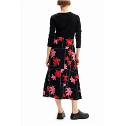 Vestido midi cruzado flores