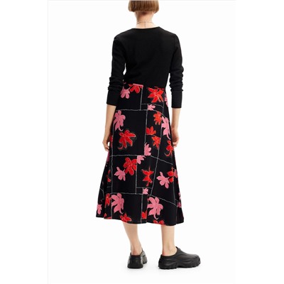 Vestido midi cruzado flores