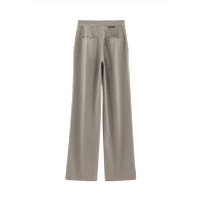 Pantalón palazzo de tiro alto Caqui