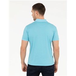 Açık Mavi Slim Fit Polo Yaka Merserize Tişört