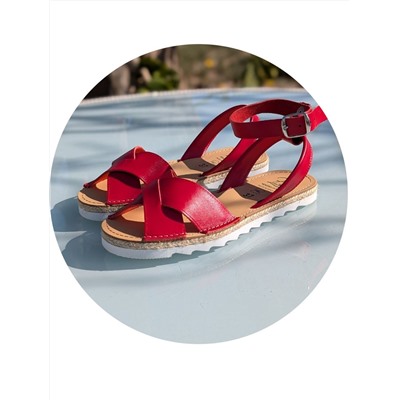 Босоножки от испанского производителья Ab.Zapatos Cruz-Yute rojo АКЦИЯ