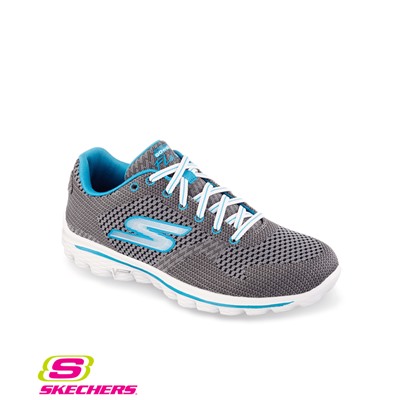 Skechers GOWalk2 Spark Charcoal/Turquoise Athletic Shoe
