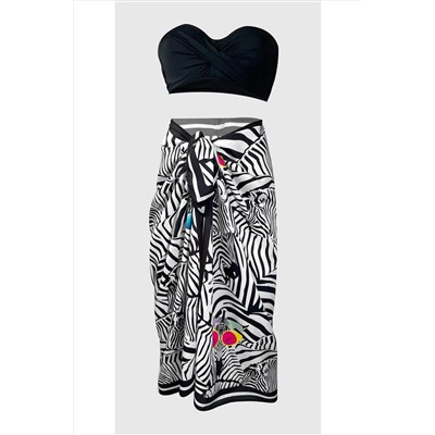 Bolder, Lana- Gözlüklü Zebra Desen Pareo Iç Göstermeyen Parlak Kumaş-95cm*145cm