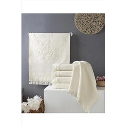 Fiesta 6 Adet 30x50 Etamın Jakarlı Sacaklı Krem Mutfak Havlusu Kanavice Işlemelik 31AY4418557589