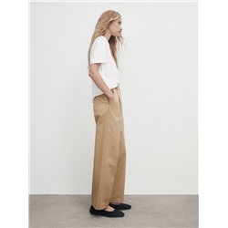 Pantalón recto algodón pinzas