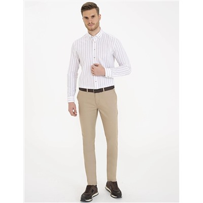 Bej Regular Fit Uzun Kollu Gömlek