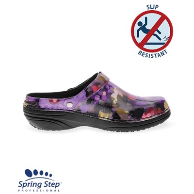 Spring Step Women's Professional Purple Multi Floral Kilkenny Clog