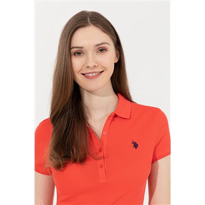 Kadın Kırmızı Basic Polo Yaka Tişört