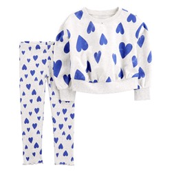 Baby 2-Piece Heart Sweatshirt & Pant Set