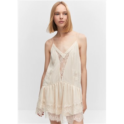 Vestido lencero encaje