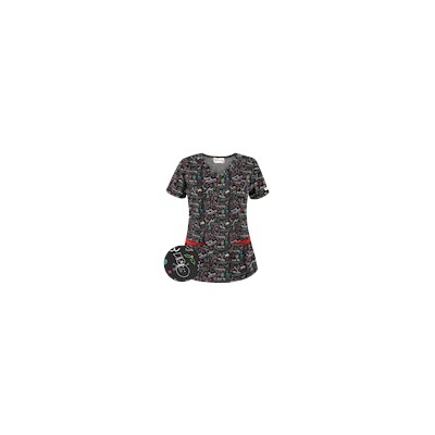 UA Deck The Halls Black Scrub Top