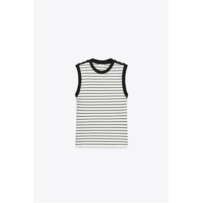 FEW ITEMS LEFT STRIPED BUTTON T-SHIRT