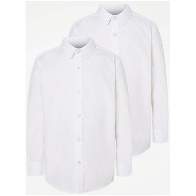 Boys Long Sleeve School Shirt 2 Pack