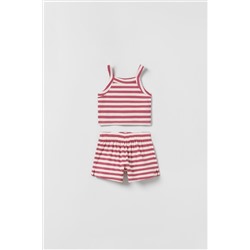 PACK CAMISETA Y BERMUDA RIB RAYAS