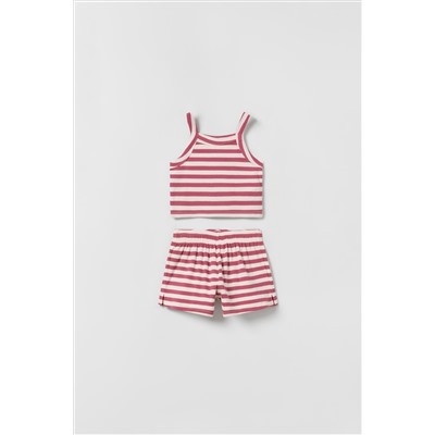 PACK CAMISETA Y BERMUDA RIB RAYAS