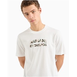 REGULAR FIT T-SHIRT WITH CAMOUFLAGE LOGO IN ASV COTTON