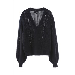 Cárdigan de lana y mohair Negro