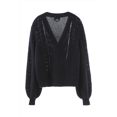Cárdigan de lana y mohair Negro