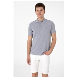 Erkek Regular Fit Polo Yaka Gri Melanj Basic Tişört