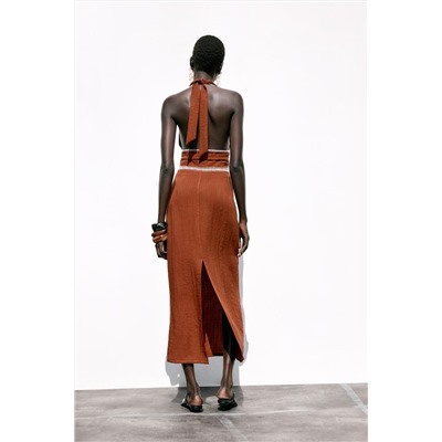 EMBROIDERED MIDI DRESS