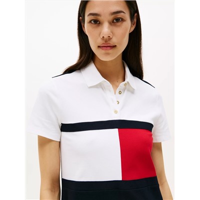 Flag Colorblock Stretch Polo Dress